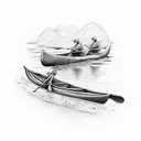 river canoe  tattoo design idea