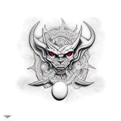 related to devil with darkness  tattoo design idea