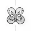 Moons with moths tattoo design idea