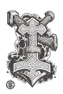 Thor hammer tattoo design idea