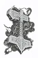 Thor hammer tattoo design idea