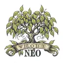 Willow tree branch with word Willow tree tattoo design idea