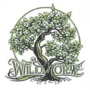 Willow tree branch with word Willow tree tattoo design idea