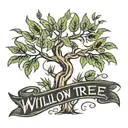 Willow tree branch with word Willow tree tattoo design idea