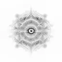  Mix the following graphs: a) Mandelbrot set. B) 3D representation of the circle of life. C) The bifurcation diagram tattoo design idea