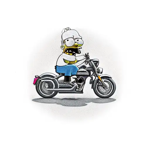 Homer simpson biker tattoo design idea