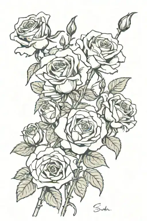 smith with roses tattoo design idea