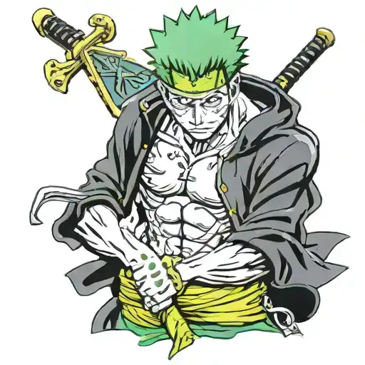 one piece zoro tattoo design idea