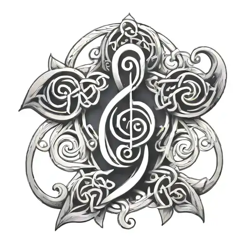 celtic knot music themed tattoo tattoo design idea