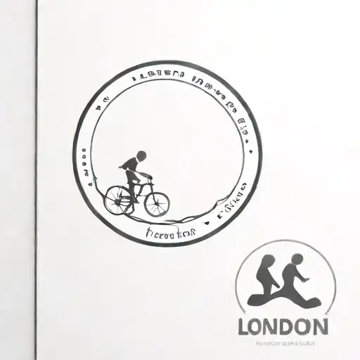 london marathon simple black line circle tattoo design idea