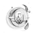 Imagine a simple yet elegant design featuring a crescent moon, with deep greens and blues as the primary colors. The moo tattoo design idea