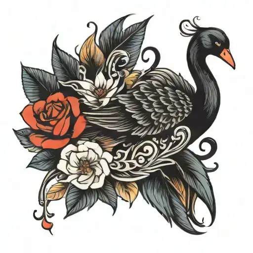 black swan tattoo design idea