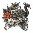 black swan tattoo design idea