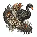 black swan tattoo design idea