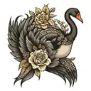 black swan tattoo design idea