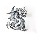 blue eyes white dragon from yu gi oh tattoo design idea