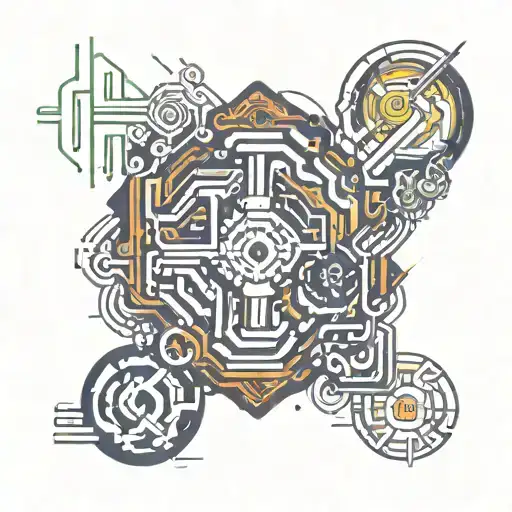 Design a tattoo featuring binary code intertwined with elements symbolizing data analysis tattoo design idea