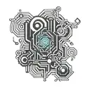 Design a tattoo featuring binary code intertwined with elements symbolizing data analysis tattoo design idea