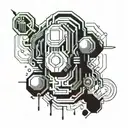 Design a tattoo featuring binary code intertwined with elements symbolizing data analysis tattoo design idea