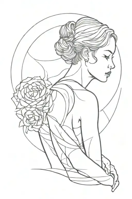 woman strength intuition   tattoo design idea
