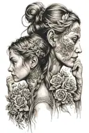 mother daughter strength intuition using flowing tattoo design idea
