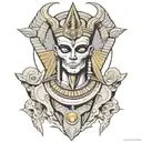Osiris with his half-skull head tattoo design idea