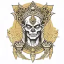 Osiris with his half-skull head tattoo design idea