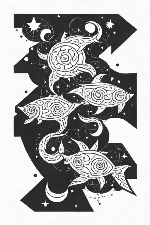 gemini pisces aquarius constellation tattoo design idea