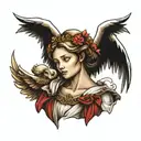 biblically accurate angel  tattoo design idea