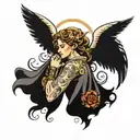 biblically accurate angel  tattoo design idea