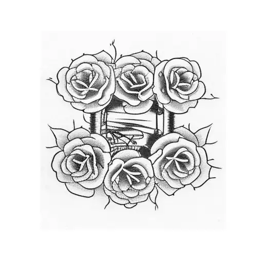 bicycle with a rose of sharon tattoo design idea