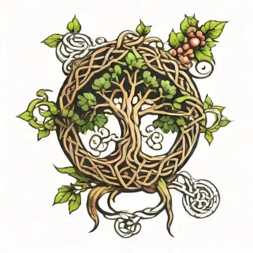 tree of life Celtic knot tattoo design idea