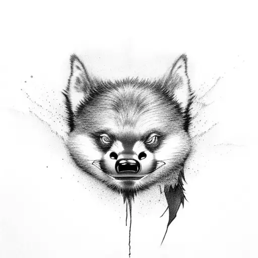 honey badger and crest tattoo design idea