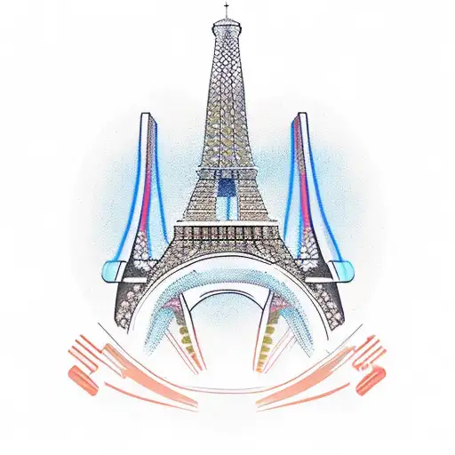 Eiffel tower with roller coaster tattoo design idea