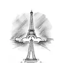 Eiffel tower with roller coaster tattoo design idea