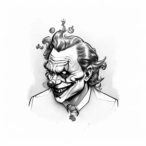 Joker or clown hat tattoo design idea