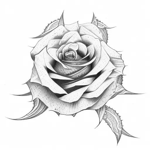 rose stalk tattoo design idea