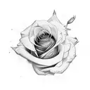 rose stalk tattoo design idea