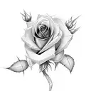 rose stalk tattoo design idea