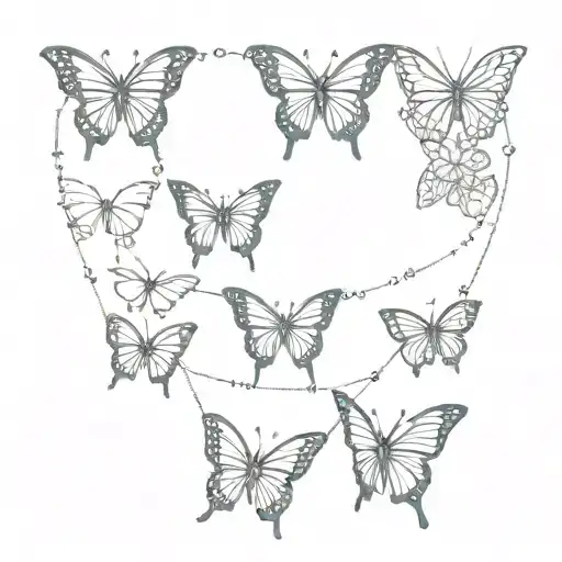 butterfly beads necklace tattoo design idea