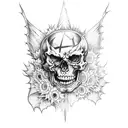 avenged sevenfold hellbat with sunflowers tattoo design idea