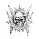 avenged sevenfold hellbat with sunflowers tattoo design idea