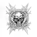 avenged sevenfold hellbat with sunflowers tattoo design idea