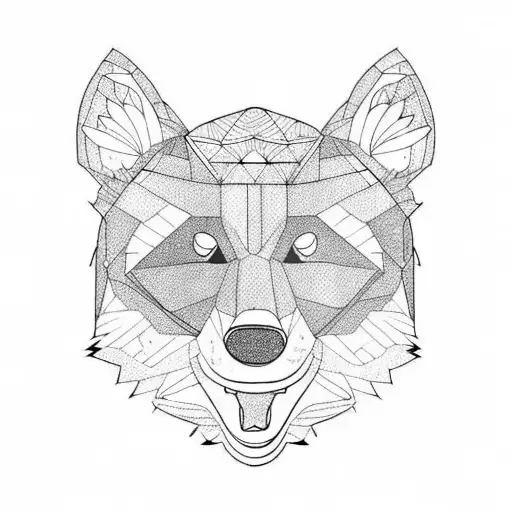 panda otter wolf tattoo design idea