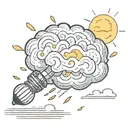 a thunder cloud and light bulb tattoo design idea