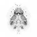 three bird tattoo design idea