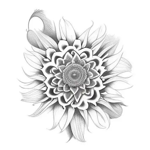 girasol y pala  tattoo design idea