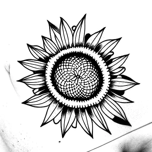 girasol con una pala  tattoo design idea