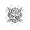 ampersand with snowflakes tattoo design idea
