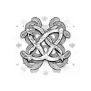 ampersand with snowflakes tattoo design idea